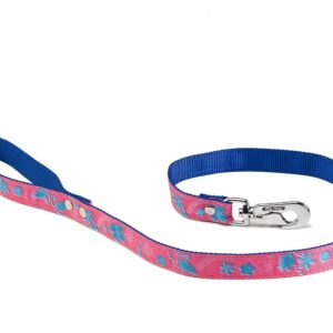 MARTIN SELLIER Floralies — Laisse pour chien rose 25 mm