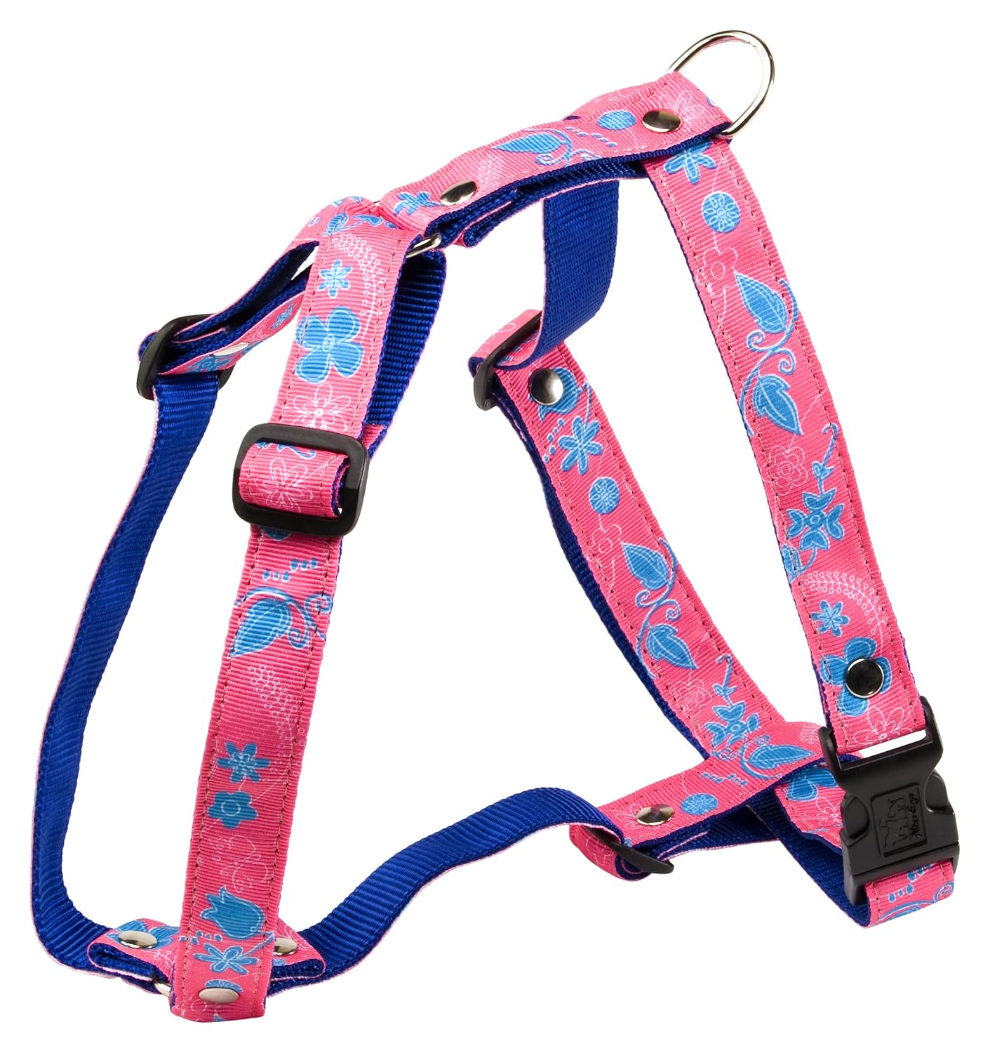 MARTIN SELLIER Floralies — Harnais pour chien rose 25 mm M