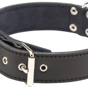 MARTIN SELLIER Class — Collier en cuir pour chien noir L
