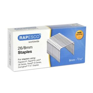 RAPESCO — Agrafes galvanisées 26/8 mm, lot de 5000