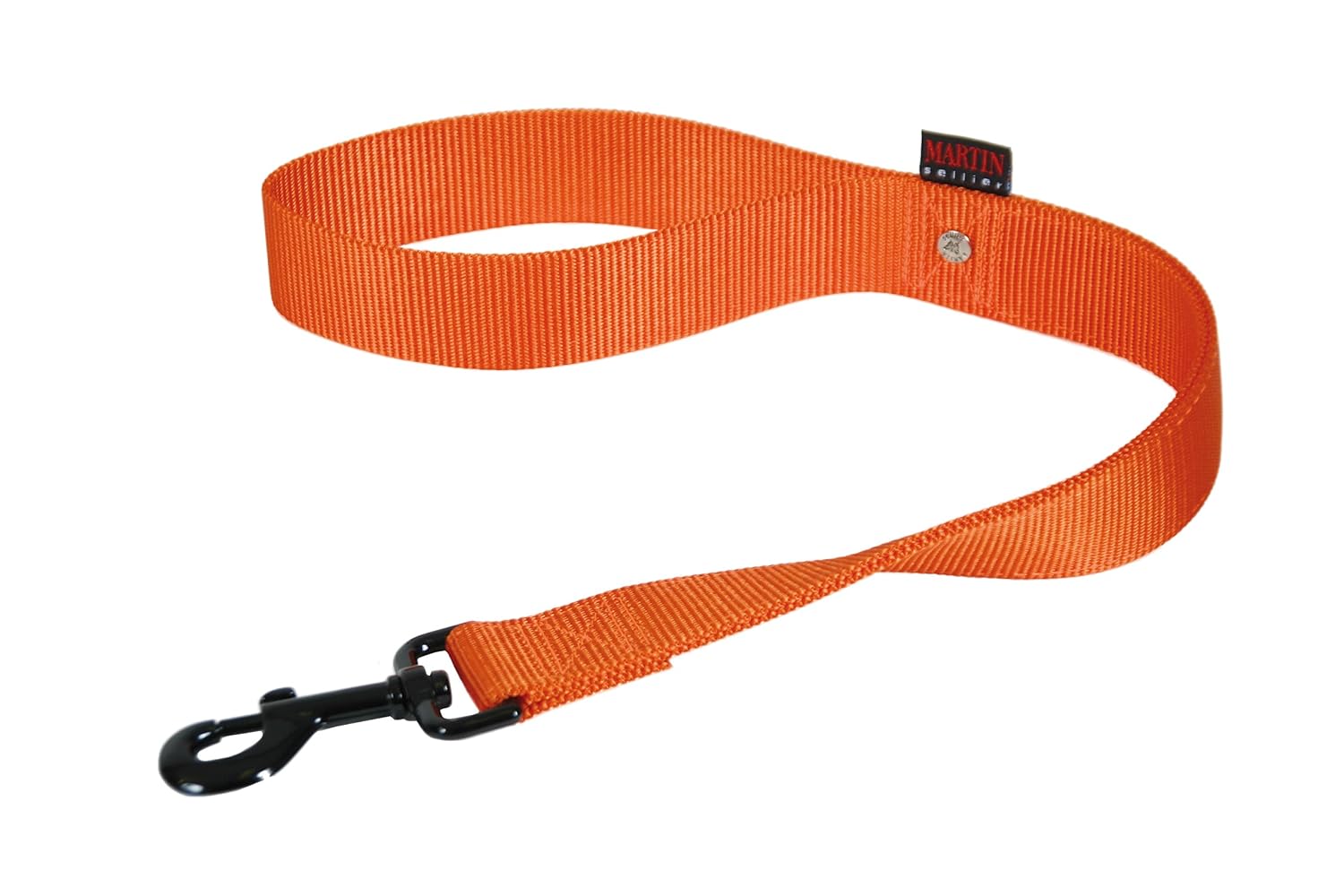 MARTIN SELLIER — Laisse double épaisseur en nylon orange