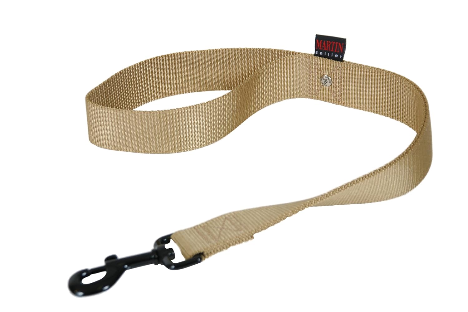 MARTIN SELLIER — Laisse double épaisseur en nylon pour chien beige