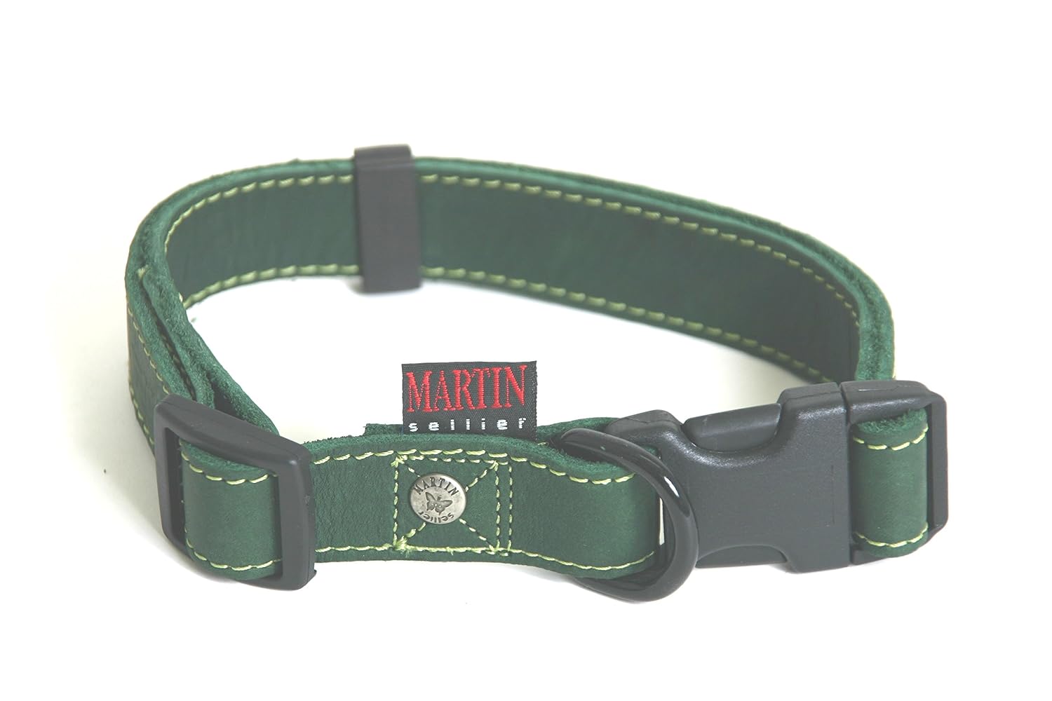 MARTIN SELLIER — Collier réglable pour chien en cuir naturel