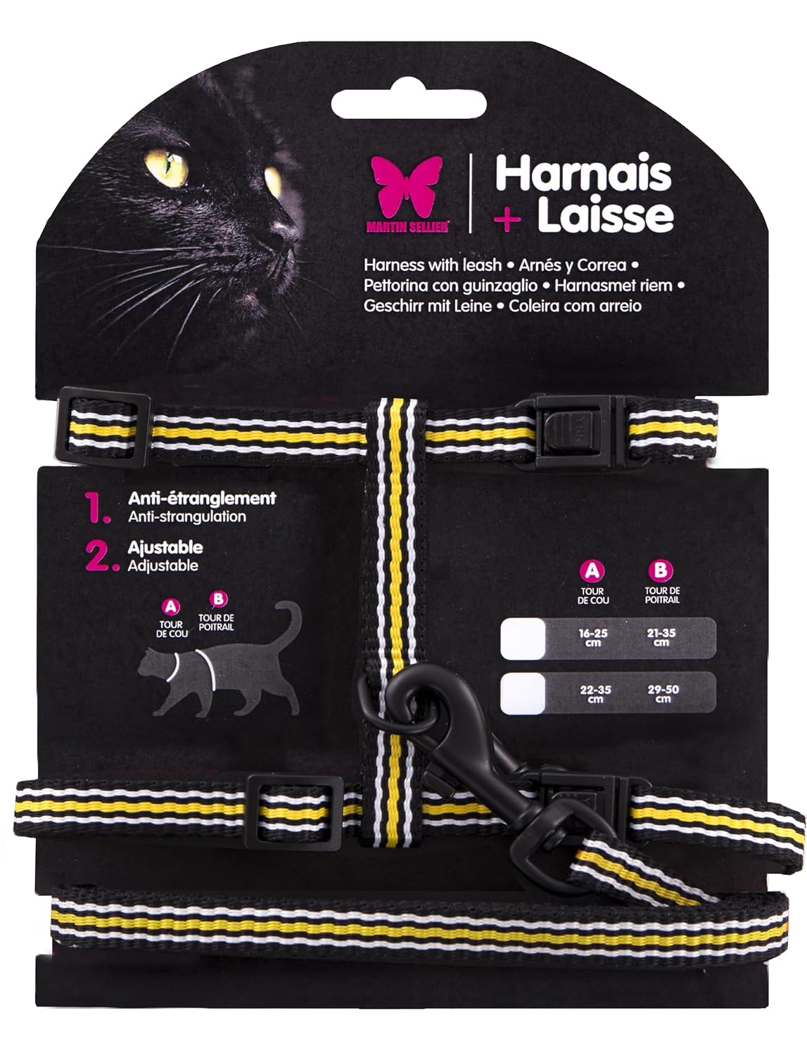 MARTIN — Set harnais et laisse en nylon pour chat