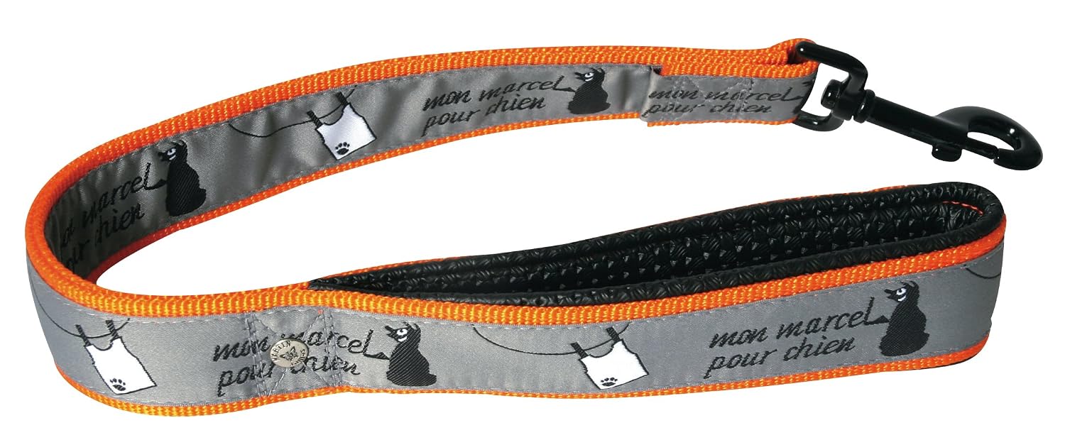 MARTIN SELLIER Marcel — Laisse double pour chien orange 40-60 cm