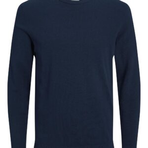JACK & JONES Jjebasic Knit Crew Neck Noos — Pull homme bleu marine