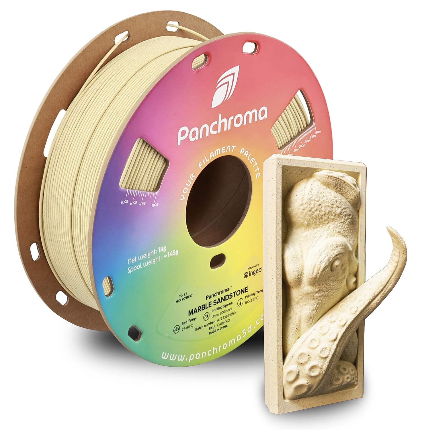 POLYMAKER Panchroma — Filament PLA grès marbré 1,75 mm 1 kg