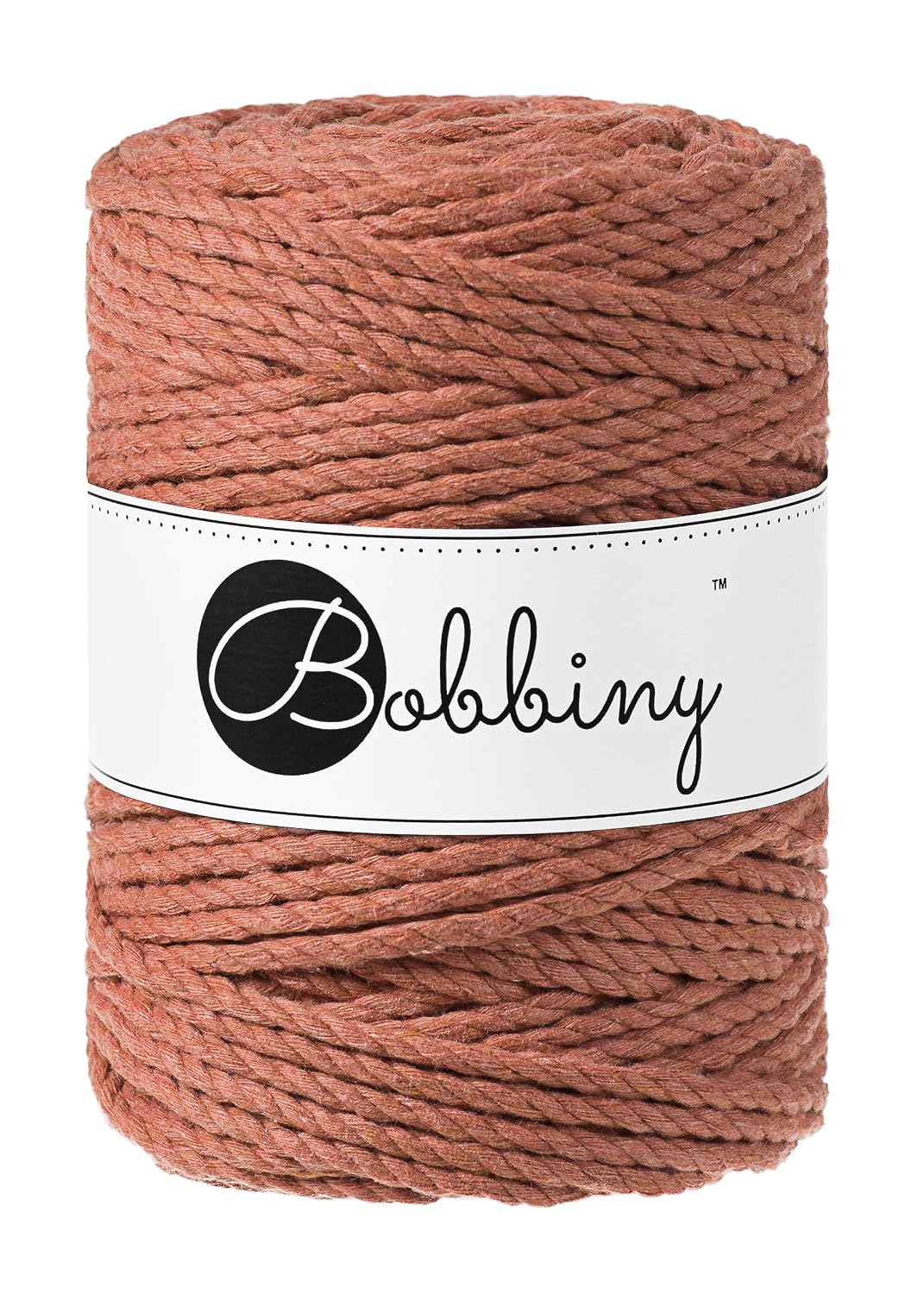 Bobbiny — Corde à macramé torsadée XXL 5 mm terracotta 100 m